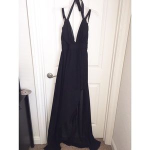 Black halter dress